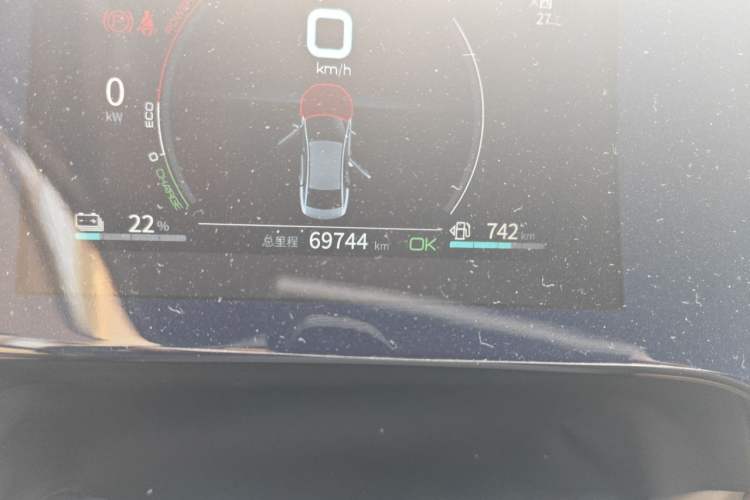Used BYD Qin PLUS 2021 DM-i 55KM Flagship Model Odometer Close Up
