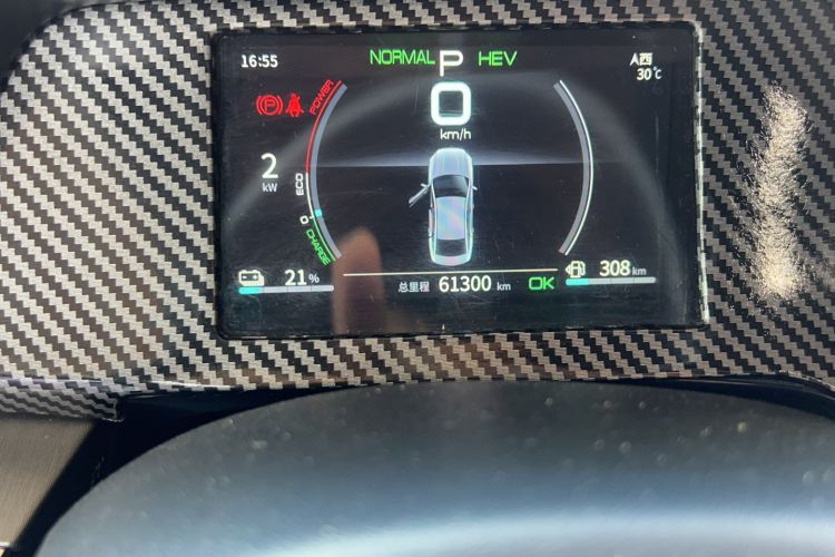 Used BYD Qin PLUS 2021 DM-i 55KM Flagship Model Odometer Close Up