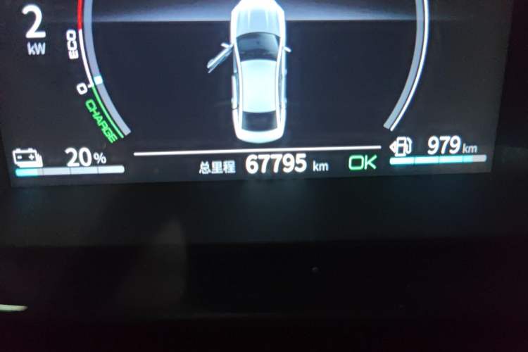 Used BYD Qin PLUS 2021 DM-i 55KM Flagship Model Odometer Close Up