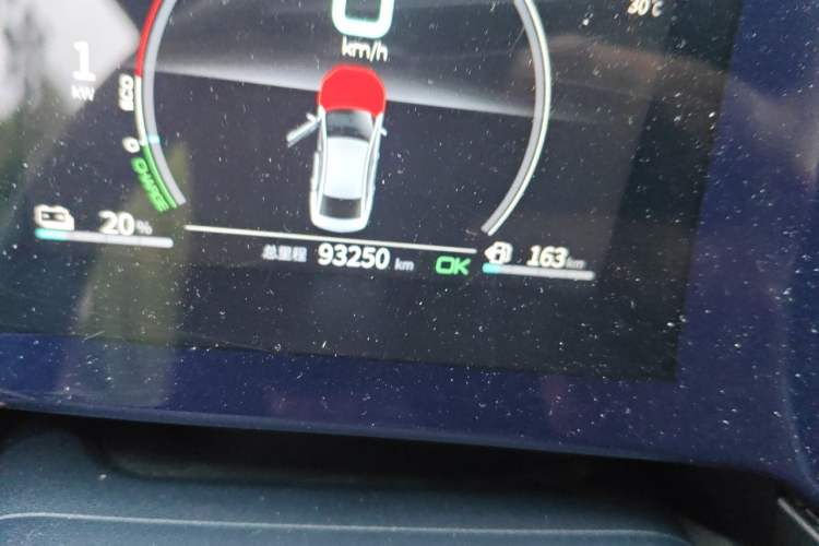 Used BYD Qin PLUS 2021 DM-i 55KM Flagship Model Odometer Close Up
