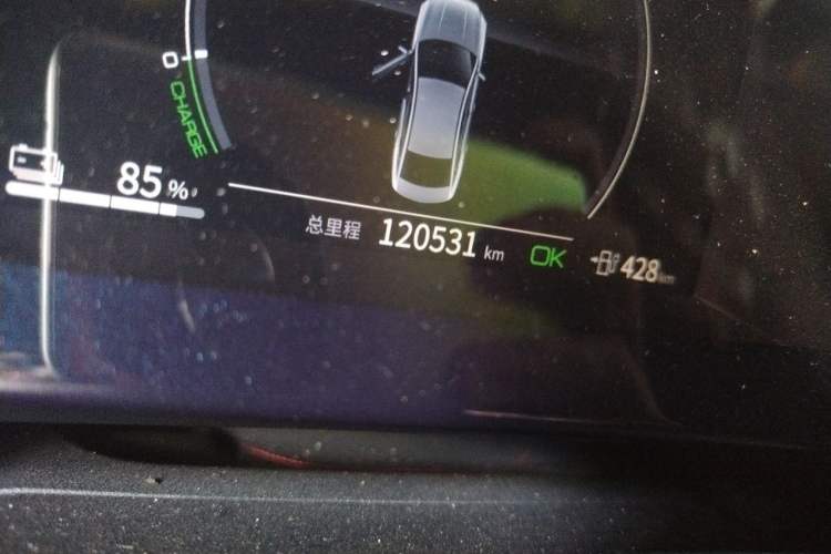 Used BYD Qin PLUS 2021 EV 500KM Luxury Model Odometer Close Up