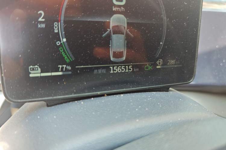 Used BYD Qin PLUS 2021 DM-i 55KM Flagship Model Odometer Close Up