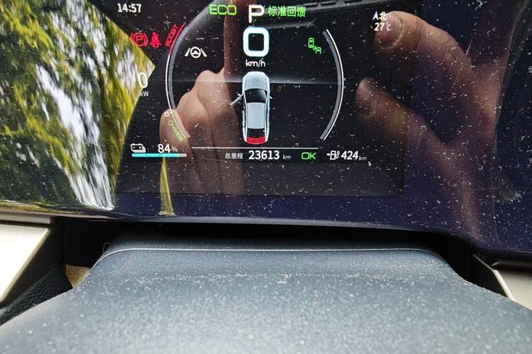 Used BYD Qin PLUS 2021 EV 500KM Premium Model Odometer Close Up