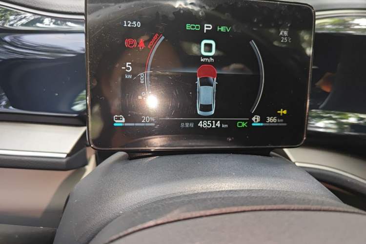 Used BYD Qin PLUS 2021 DM-i 55KM Flagship Model Odometer Close Up