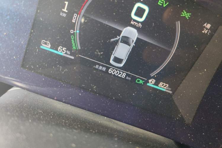 Used BYD Qin PLUS 2021 DM-i 55KM Flagship Model Odometer Close Up