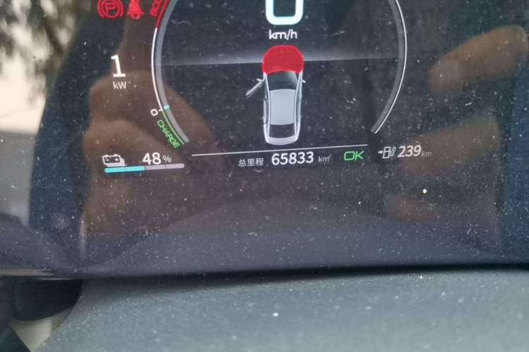 Used BYD Qin PLUS 2021 EV 500KM Luxury Model Odometer Close Up