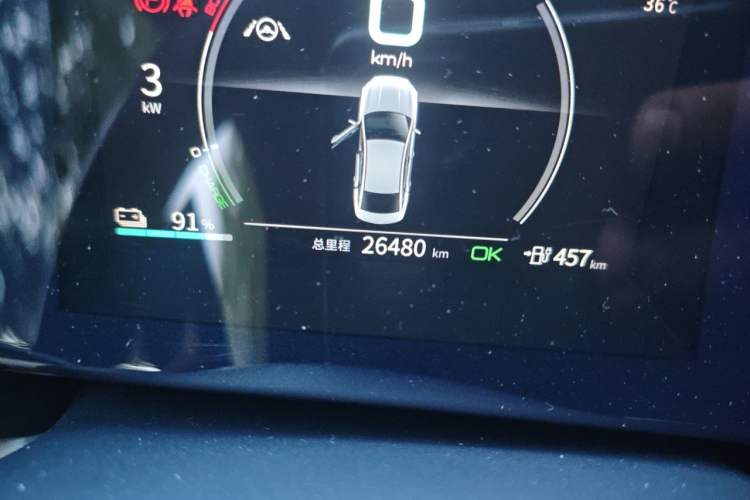 Used BYD Qin PLUS 2021 EV 500KM Premium Model Odometer Close Up