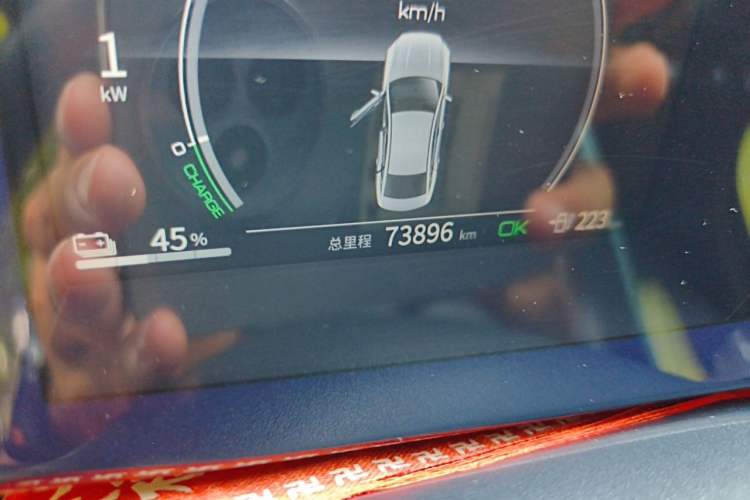 Used BYD Qin PLUS 2021 EV 500KM Premium Model Odometer Close Up