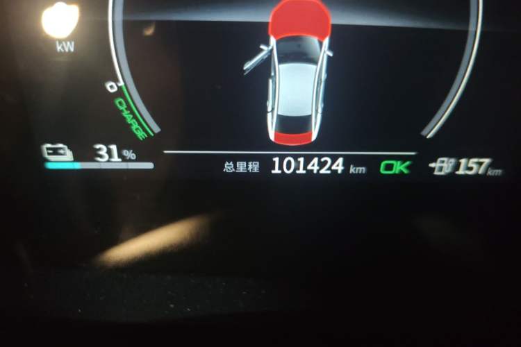 Used BYD Qin PLUS 2021 EV 500KM Luxury Model Odometer Close Up