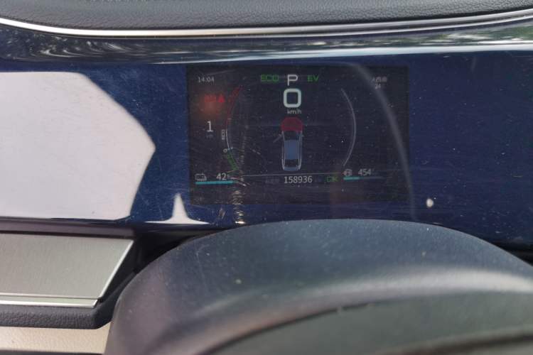 Used BYD Qin PLUS 2021 DM-i 55KM Flagship Model Odometer Close Up