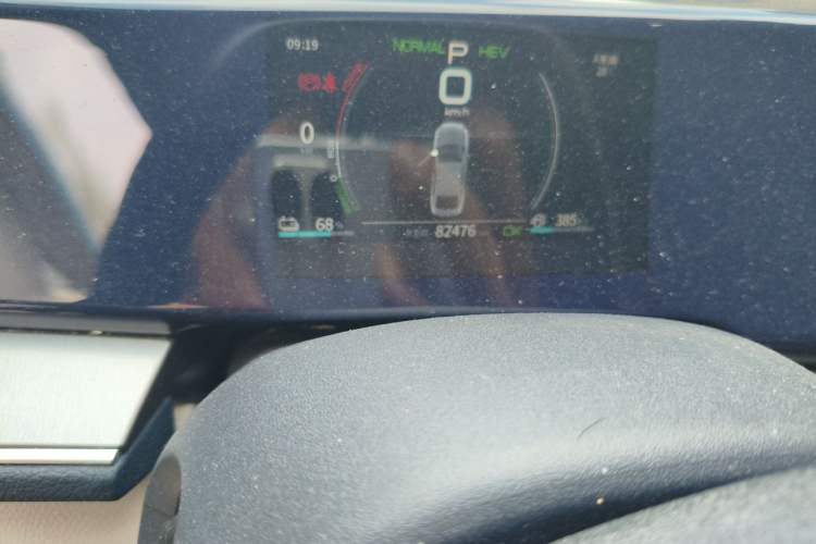Used BYD Qin PLUS 2021 DM-i 55KM Flagship Model Odometer Close Up