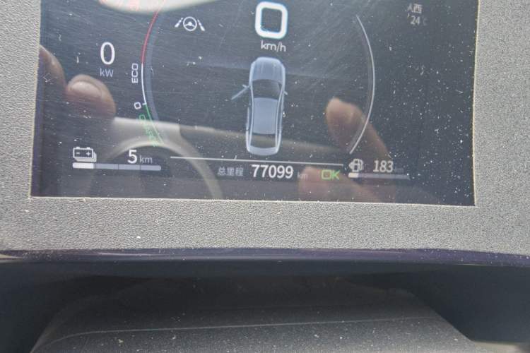 Used BYD Qin PLUS 2021 DM-i 120KM Flagship Model Odometer Close Up