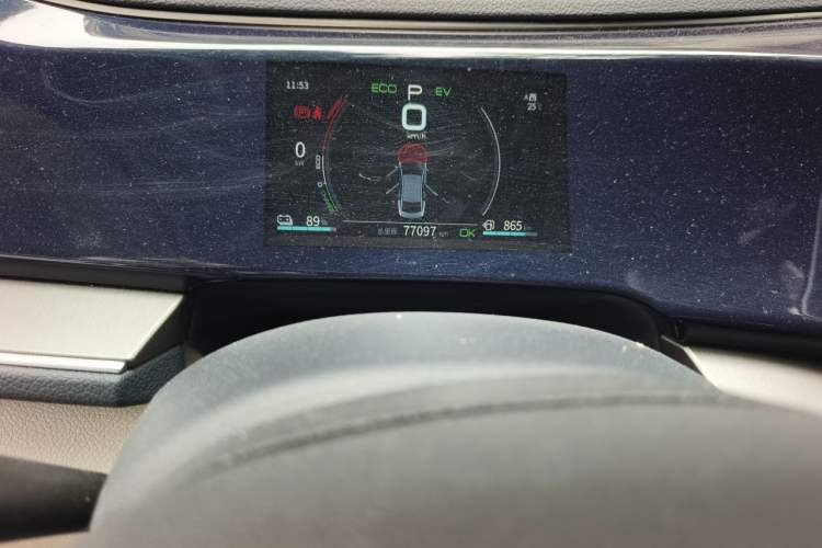 Used BYD Qin PLUS 2021 DM-i 55KM Flagship Model Odometer Close Up