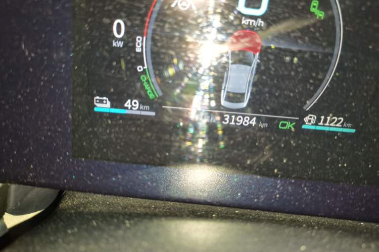 Used BYD Qin PLUS 2021 DM-i 120KM Flagship Model Odometer Close Up