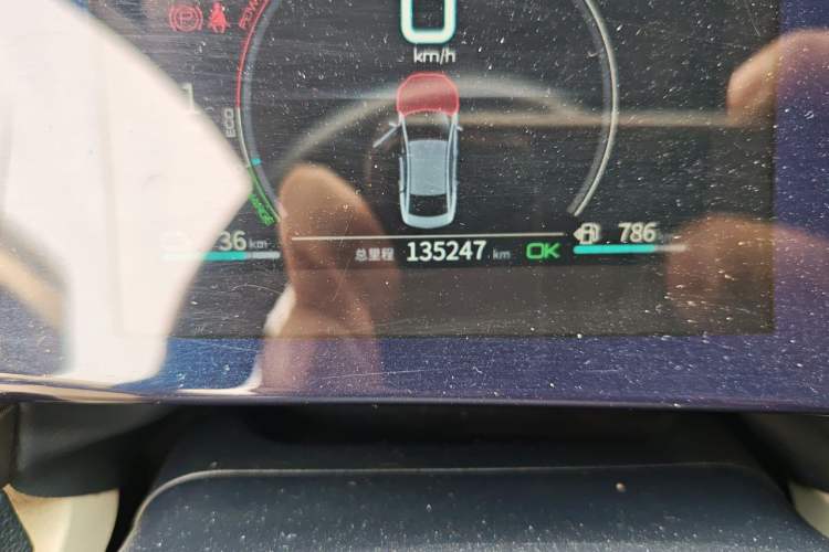 Used BYD Qin PLUS 2021 DM-i 55KM Flagship Model Odometer Close Up