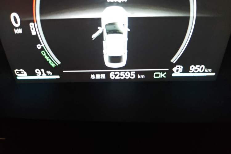 Used BYD Qin PLUS 2021 DM-i 55KM Flagship Model Odometer Close Up