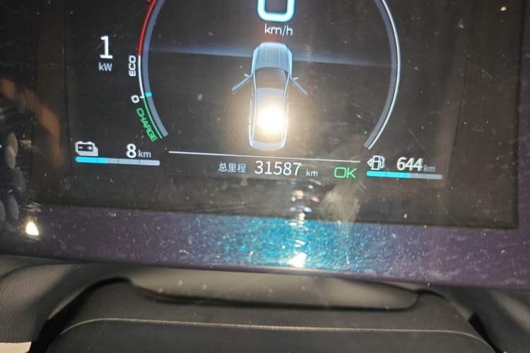 Used BYD Qin PLUS 2021 DM-i 55KM Flagship Model Odometer Close Up