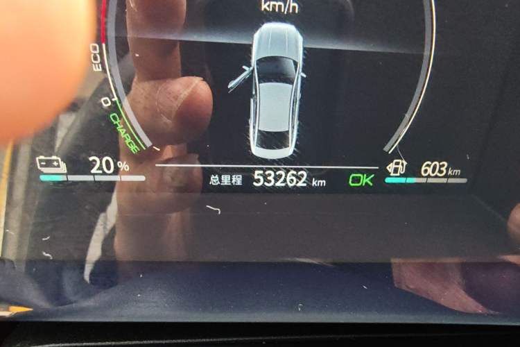 Used BYD Qin PLUS 2021 DM-i 55KM Flagship Model Odometer Close Up