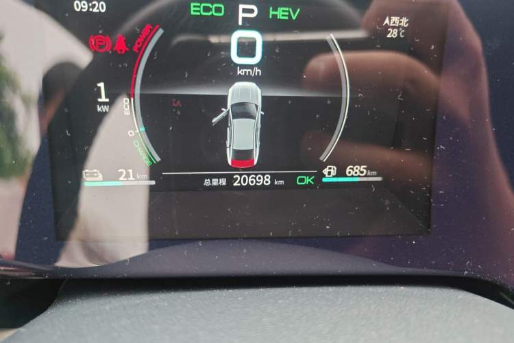 Used BYD Qin PLUS 2021 DM-i 55KM Flagship Model Odometer Close Up