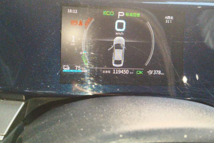 Used BYD Qin PLUS 2021 EV 500KM Luxury Model Odometer Close Up