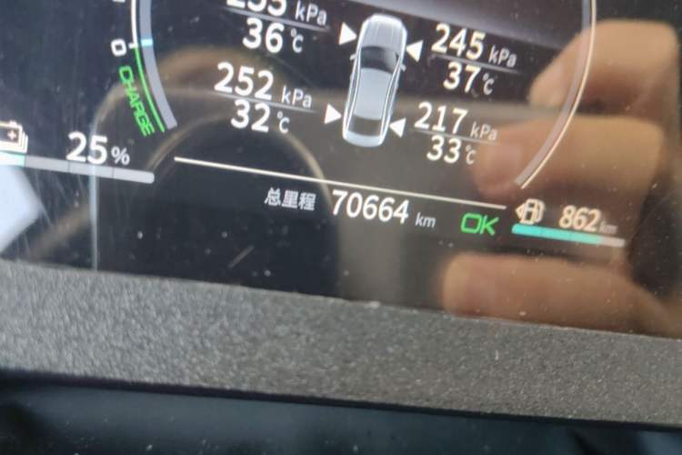 Used BYD Qin PLUS 2021 DM-i 55KM Flagship Model Odometer Close Up