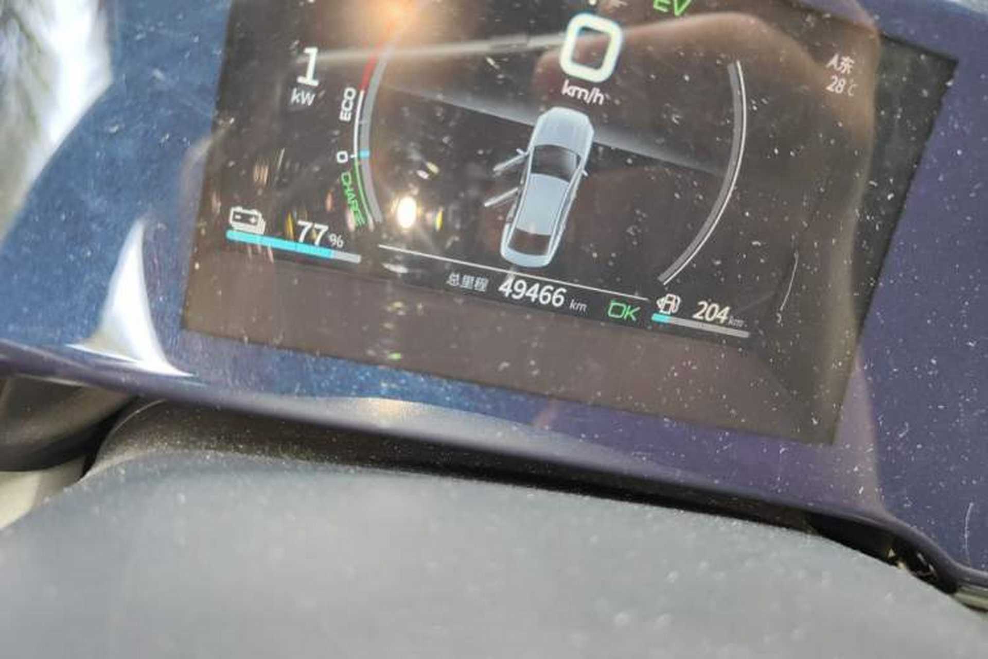 Used BYD Qin PLUS 2021 DM-i 55KM Flagship Model Odometer Close Up