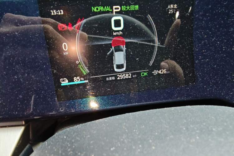Used BYD Qin PLUS 2021 EV 500KM Luxury Model Odometer Close Up