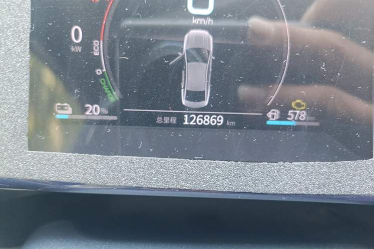 Used BYD Qin PLUS 2021 DM-i 55KM Flagship Model Odometer Close Up