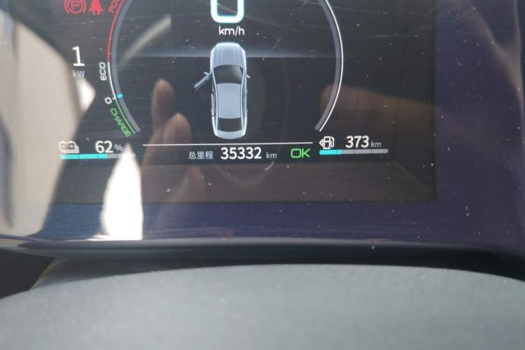 Used BYD Qin PLUS 2021 DM-i 55KM Flagship Model Odometer Close Up