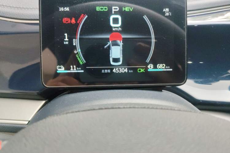 Used BYD Qin PLUS 2021 DM-i 55KM Flagship Model Odometer Close Up