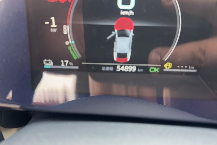Used BYD Qin PLUS 2021 DM-i 55KM Flagship Model Odometer Close Up