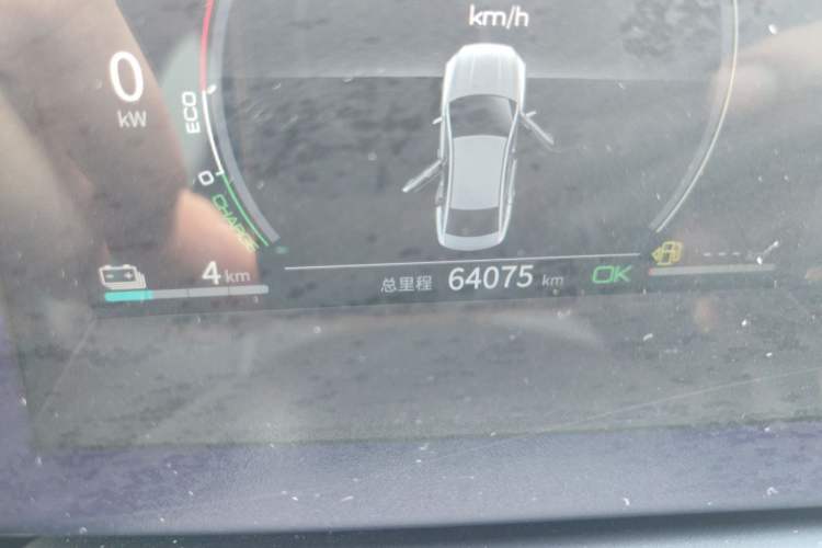 Used BYD Qin PLUS 2021 DM-i 55KM Flagship Model Odometer Close Up