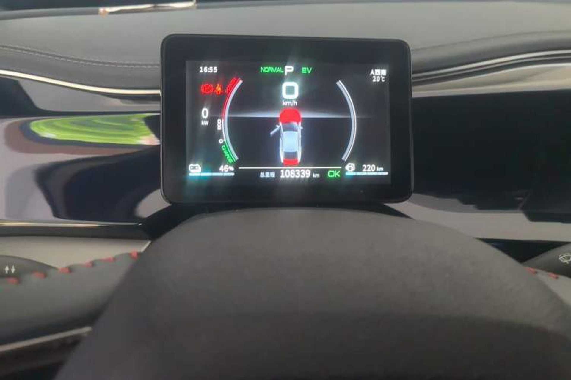 Used BYD Qin PLUS 2021 DM-i 55KM Flagship Model Odometer Close Up