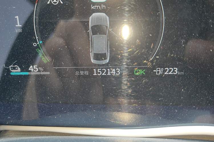 Used BYD Qin PLUS 2021 EV 500KM Premium Model Odometer Close Up
