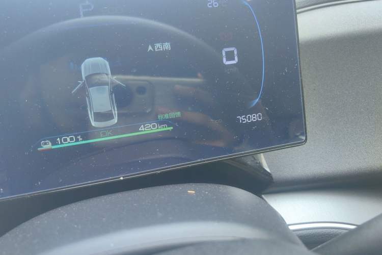 Used BYD Qin PLUS 2023 Champion Edition EV 420KM Superior Model Odometer Close Up