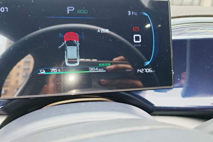 Used BYD Qin PLUS 2023 Champion Edition EV 510KM Beyond Model Odometer Close Up