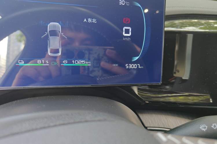 Used BYD Qin PLUS 2024 HONOR Edition DM-i 55KM Leading Model Odometer Close Up