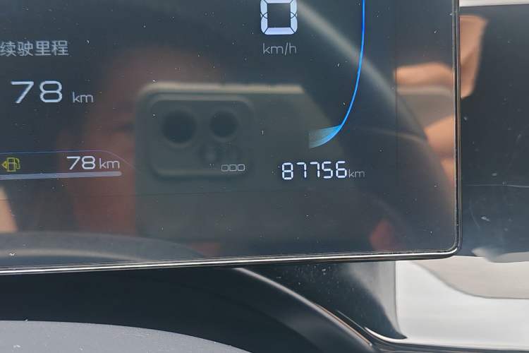 Used BYD Qin PLUS 2024 HONOR Edition DM-i 55KM Leading Model Odometer Close Up