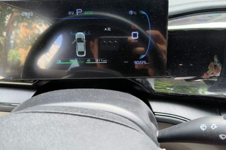 Used BYD Qin PLUS 2024 HONOR Edition DM-i 55KM Leading Model Odometer Close Up
