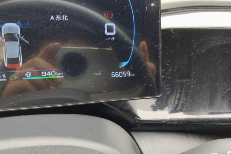Used BYD Qin PLUS 2024 HONOR Edition DM-i 55KM Leading Model Odometer Close Up