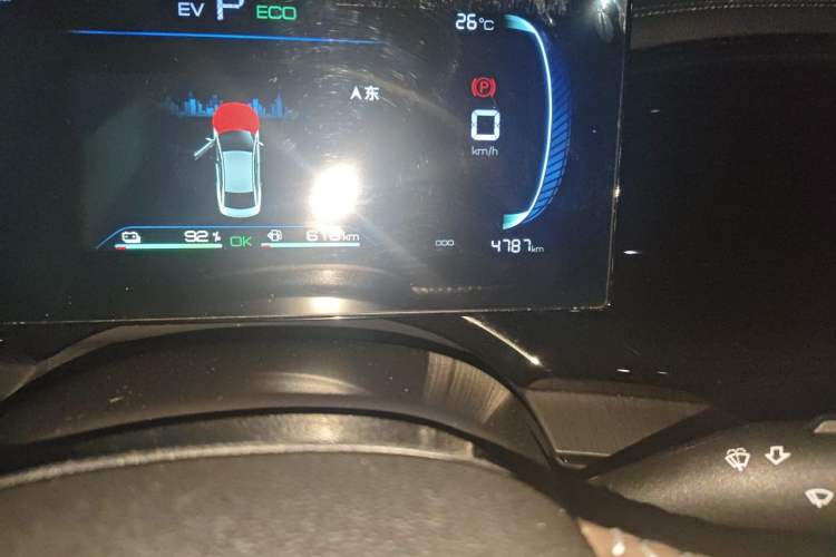 Used BYD Qin PLUS 2024 HONOR Edition DM-i 55KM Leading Model Odometer Close Up