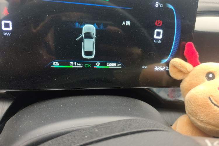 Used BYD Qin PLUS 2024 HONOR Edition DM-i 55KM Leading Model Odometer Close Up