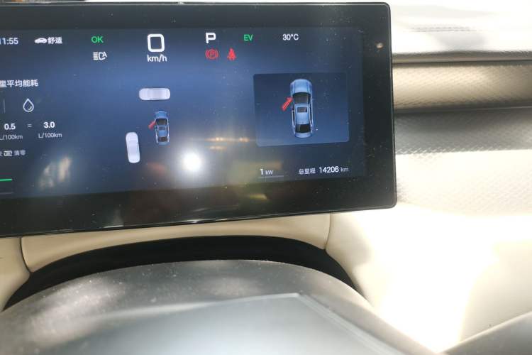 Used BYD Qin PLUS 2025 DM-i Smart Drive 120KM Superior Model Odometer Close Up