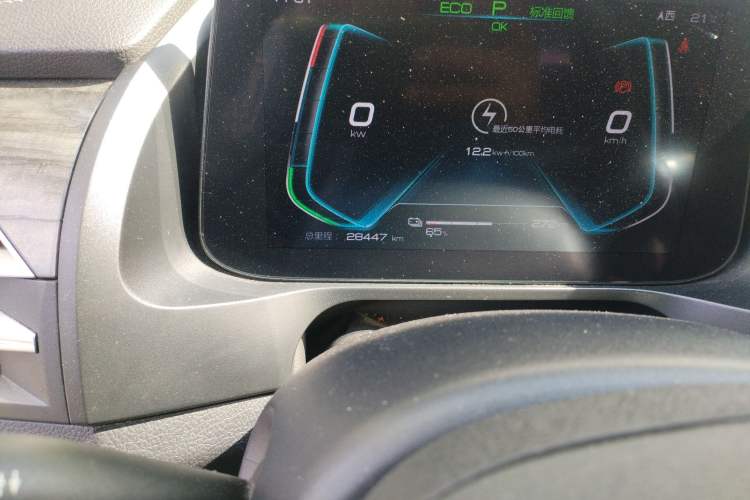 Used BYD Qin Pro New Energy 2019 EV Super Edition High-Power Smart Connect & Premium Model Odometer Close Up