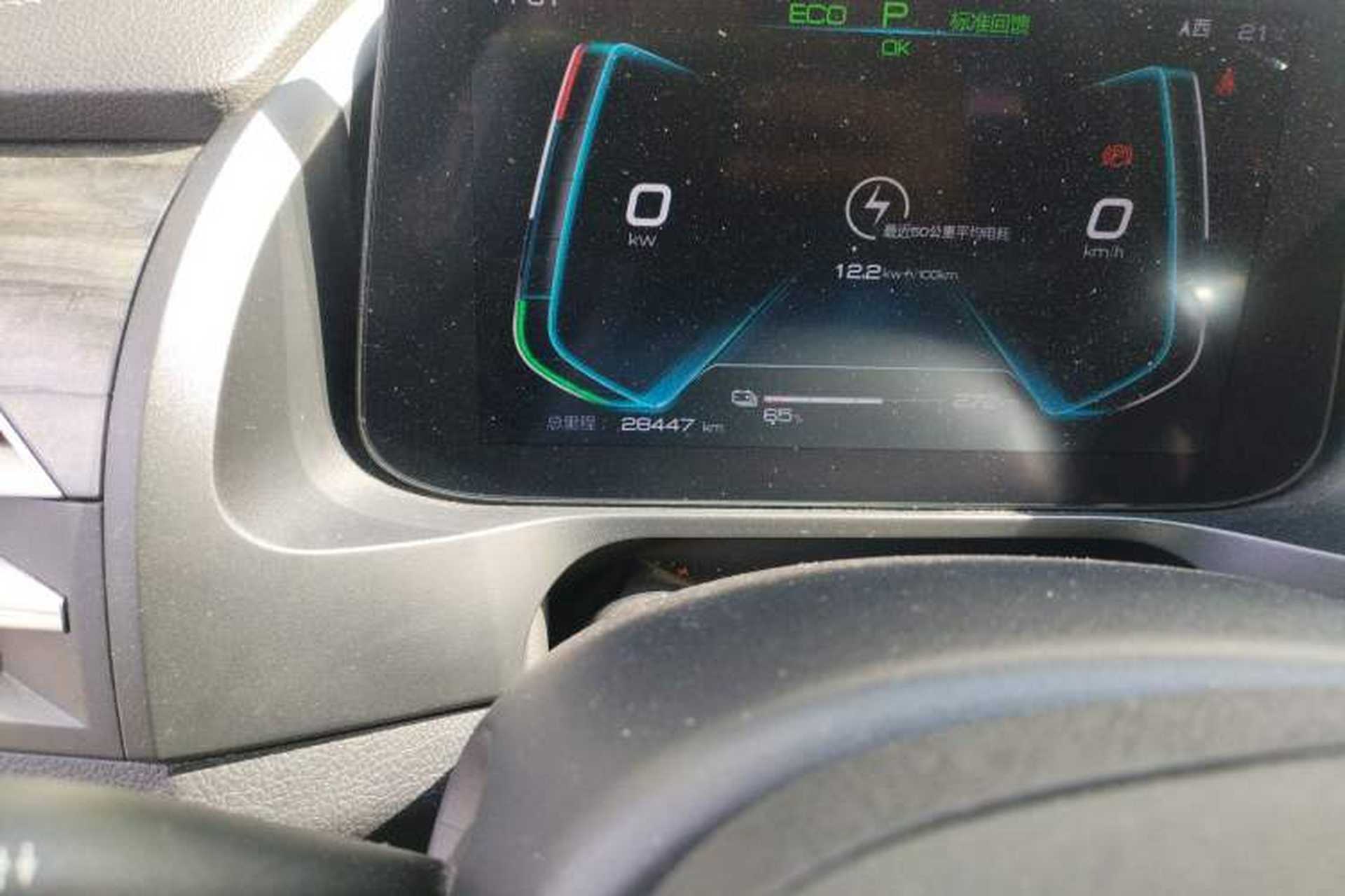 Used BYD Qin Pro New Energy 2019 EV Super Edition High-Power Smart Connect & Premium Model Odometer Close Up