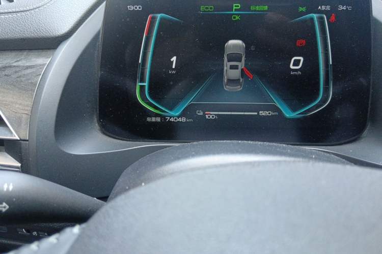 Used BYD Qin Pro New Energy 2019 EV Super Edition High-Power Long-Range Smart-Connected Cutting-Edge Model Odometer Close Up