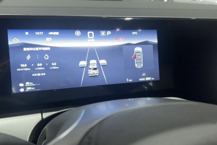 Used BYD Song L DM-i 2024 160 km Excellence Version Odometer Close Up