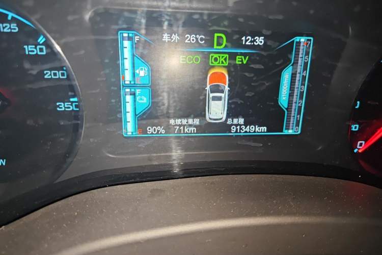 Used BYD Song New Energy 2017 Song DM 1.5TID All-Wheel Drive Luxury Model Odometer Close Up