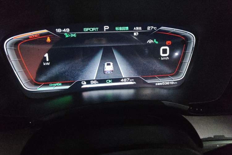 Used BYD Song PLUS New Energy 2021 EV Flagship Model Odometer Close Up