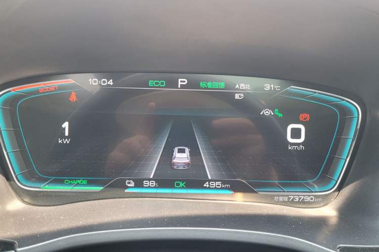 Used BYD Song PLUS New Energy 2021 EV Flagship Model Odometer Close Up